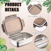 Nuanchu 6 Packs Stainless Steel Food Storage Containers Airtight Metal