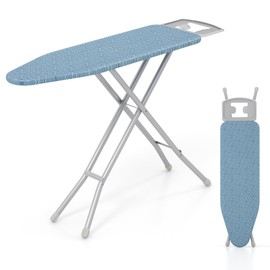 COSTWAY Ironing Board Full Size, 57” x 15” Foldable Iron Stand w/ 7-Level Height Adjustable, Heat-Resistant Ironing Cover, Heavy-Duty Metal Frame, Compact Iron Table for Home, Laundry Room (Blue)