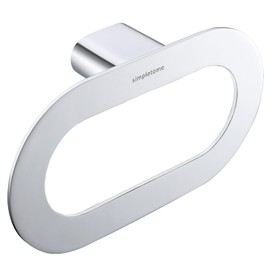 simpletome Towel Holder for Bathroom Wall Hand Towel Ring Never Rust Zinc Alloy Simple Modern Design (Chrome)