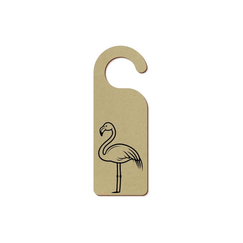 'Cartoon Flamingo' 200mm x 72mm Door Hanger/Sign (DH00045464)