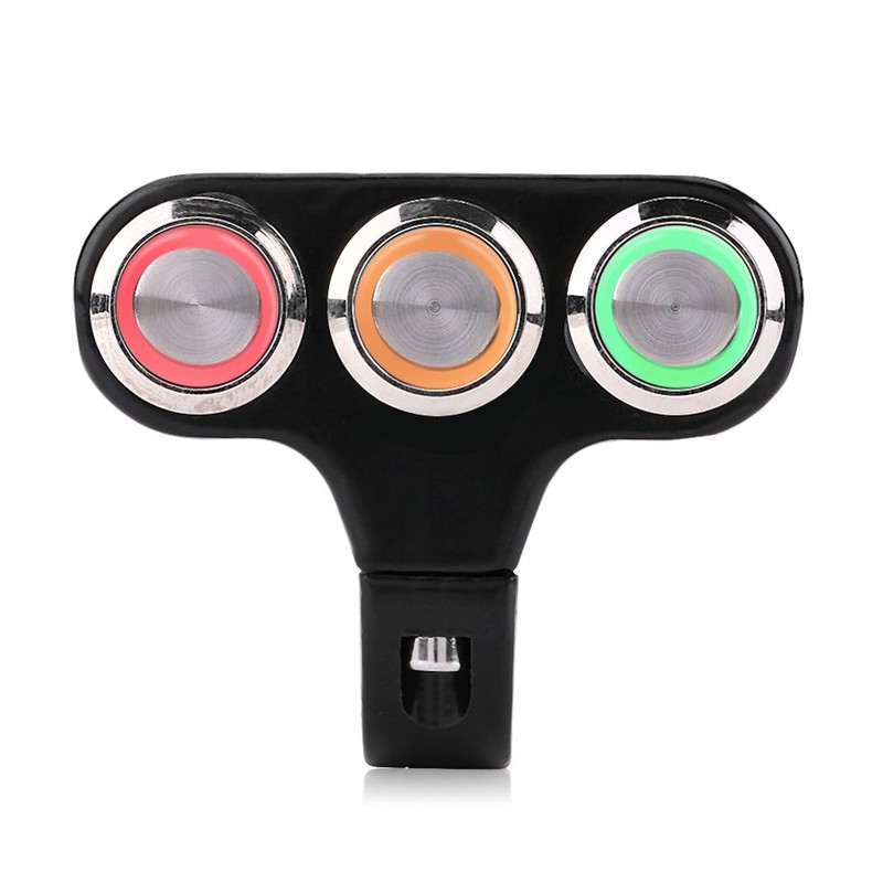 Qiilu Comodo Motorcycle Handlebar Switch 22mm Handlebar Mount Switch Fog