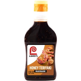 Lawry's Marinade, Honey Teriyaki, 15 Minute Marinade, No High Fructose Corn Syrup, Made with Honey, Soy Sauce, and Garlic, Great with Chicken, Shrimp, Salmon, and Vegetables, 12 fl oz