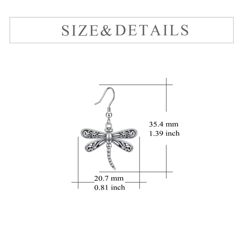 ONEFINITY Sterling Silver Dragonfly Dangle Drop Earrings - Dragonfly Jewelry