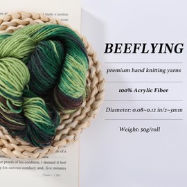 BEEFLYING Multi Color Acrylic Fiber Yarn Soft Gradient Colorful Rainbow Yarn for Crocheting Knitting Blanket Scarves Craft DIY, 50g/roll,Multi Color 5
