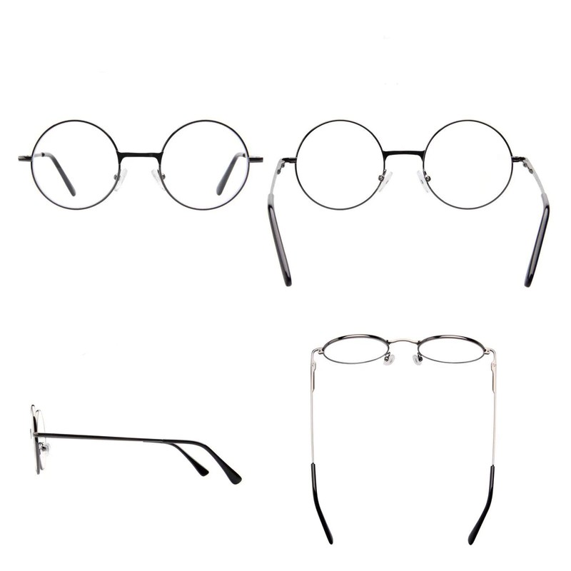 [Soarea] おしゃれ老眼鏡 メンズ レディース 丸メガネ ブルーライトカット かわいい 老眼鏡 (ブラック, 1.50)