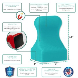 Glassboard Studio MiniPawn Magnet - Strong Neodymium Rare Earth Magnets for Fridge, Whiteboard, Locker & Magnetic Glassboards - Crafting & Office Use - Strong Fridge Magnets (Seaside Teal Pawn, 12)