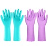 Elgood Reusable Dishwashing Cleaning Gloves with Latex free, Cotton lining,Kitchen