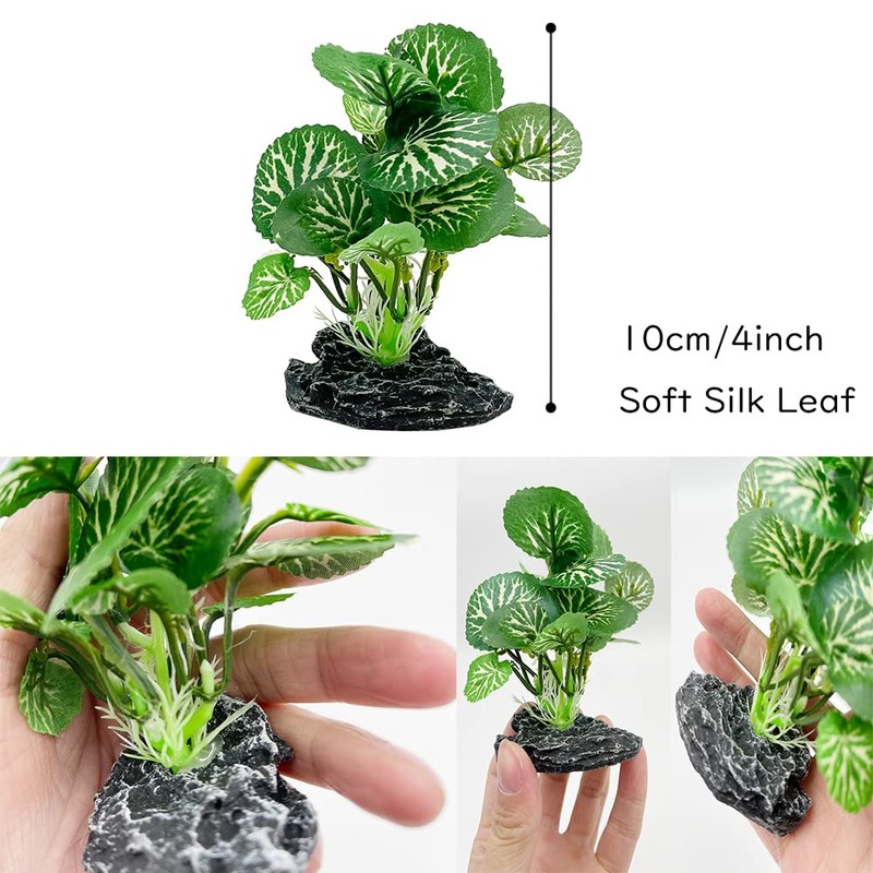 Smoothedo-Pets Aquarium Plants Betta Fish Tank Decorations 4inch/2pcs Soft Silk