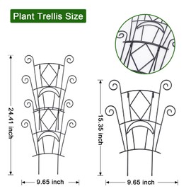 Yhtpouqe Stackable Plant Support Stakes, 2 Pack Metal Twig Plants Trellis for Indoor and Outdoor Use, Garden Accessories for House Potted Flower Monstera Trumpets 15.35 inch