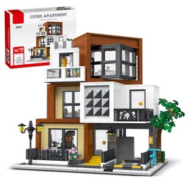 Wyiauy Modern House Building Set, Modern Cubist Villa Modular City Building Blocks MOC Bricks Set,Compatible with City Sets and Other Major Brands,Adults and Girls Aged 14+ (1399 PCS)