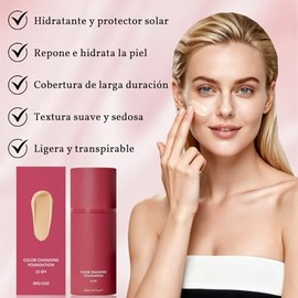 Base de Maquillaje, Full Coverage Changing Foundation SPF 15  Hidratacin de Larga Duracin, Protector Solar para Todo Tipo de Piel, Viajes y Retoques  