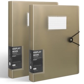 2 Pcs A4 Display Folders, 120 Pockets A4 Display Book Folder with Plastic Sleeves and Safety Rope Presentation Folders Document Project Folder for School and Offices