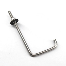 (8 Pieces) M6x35x80mm 304 Stainless Steel Screw Hook with Nuts Washers Ceiling Mount Hook Threaded Eye Bolts