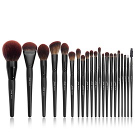 Jessup Makeup Brushes Set Professional 21Pcs Black Complete Collection, Synthetic Hair Mkae up Brushes, Powder Blending Foundation Highlight Contour Concealer Eyeshadow Eye liner Spoolie T271