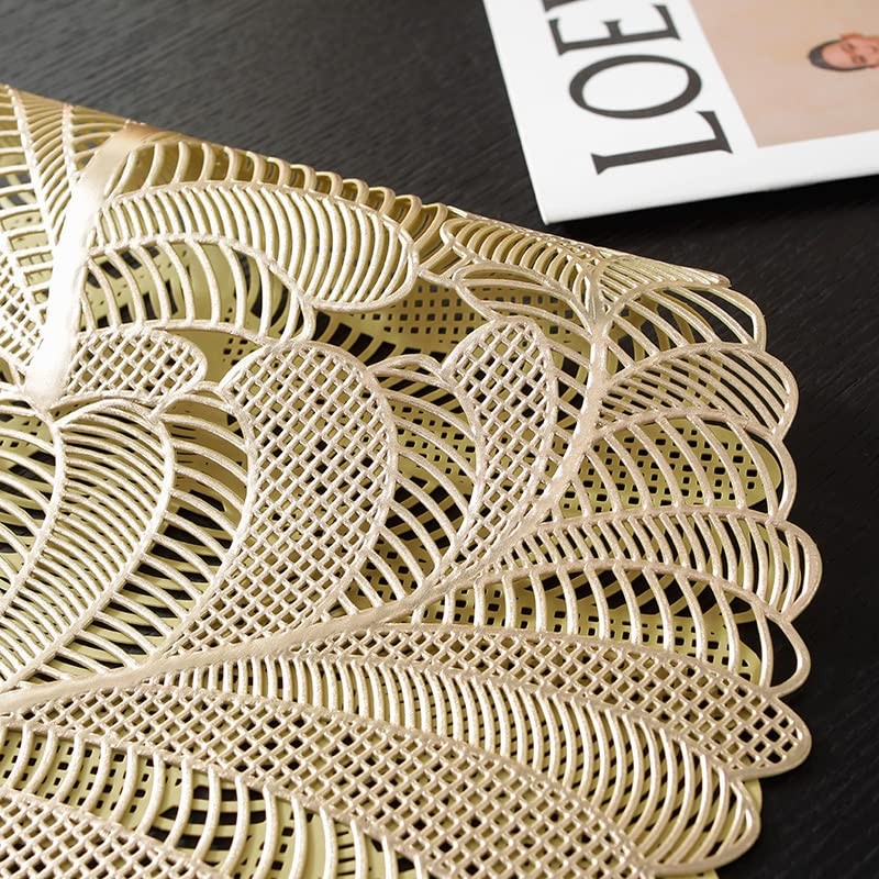 Hosoncovy PVC Hollow Table Runner Non-slip Decorative Table Mats Placemat