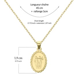 AURSTORE Stainless Steel 12 Zodiac Sign Necklace with 12 Zodiac Signs with a Chain of 45 cm + 5 cm Extender, Charming and Elegant, 3 Colours to Choose From, Gold, Women, Girls (Twins), Stainless Steel