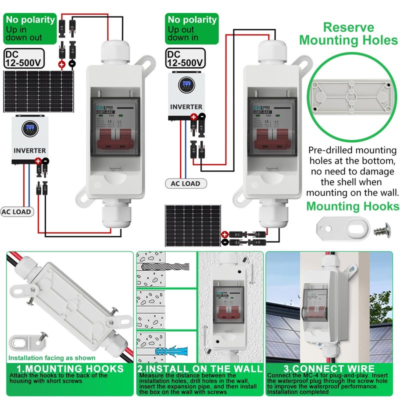 CNLonQcom Solar Panel Disconnect Switch 32 Amp 500V DC Miniature