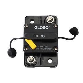 GLOSO E98 Manaul Reset, Waterproof IP67 Marine Auto Truck, 1/4" Stud, Hi-Amp Circuit Breaker (90A)