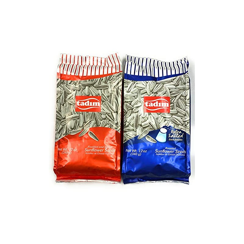 Tadim Salted and Extra Salted Sunflower Seeds 12 oz Pack