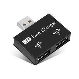 Yosoo Health Gear USB 2.0 2 Ports Portable USB Hub 2 Ports Male to Two USB Female Adapter for Laptop Desktop Computer (Black)