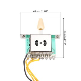 QUARKZMAN Prewired Guitar Wiring Harness Electronics Kit 2 Sound 1 Volume 500K 5-Way Switch Potentiometer Regulator with Jack for Guitar Replacement Parts Yellow Cap