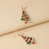 Wendalern Christmas Tree Earrings Gold Christmas Hook Earrings Enamel Christmas