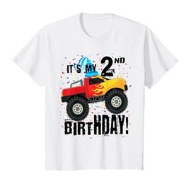 Kids 2 Year Old Monster Truck It's My 2nd Birthday Toddler Shirt T-Shirt