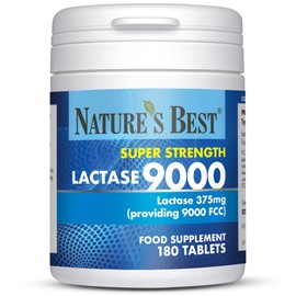 Super Strength Lactase Tablets 9000 FCC Enzyme Units | Max Strength Digestive Enzyme | 60/180 Tablets | Helps Digest Lactose in Milk & Dairy | Support for Lactose Intolerance | UK Made (180 Tablets)