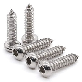 Glvaner (60 pcs) M4 x 25mm Button Head Socket Cap Self Tapping Screws 304 Stainless Steel 18-8 Wood Screws Sheet Metal Screws Full Thread Coverage