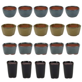 Happy Bonsai 20 Mini Glazed Pots 1.4 Inch