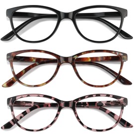 3 Pack Blue Light Blocking Reading Glasses,Readers for Women and Men, Anti Glare/Eyestrain Computer Readers(1.50X)