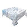 Jecuwo Nautical Coastal Square Tablecloth 60 Inch Turtle Coral Starfish