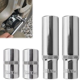 4 PCS 10mm Socket,10mm Socket 1/4 Drive,1/4 Deep Socket, Cr-V Drive for DIY Hand-Making Repair Automotive