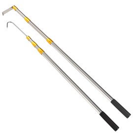 SKYJDM Cargo Grabber Pickup Truck Bed Cargo Retriever 6 FT Grabber Reach Tool Multi-Use Telescoping Pull Pole with 2 Hooks Heavy Duty Truck Accessories (Gold)