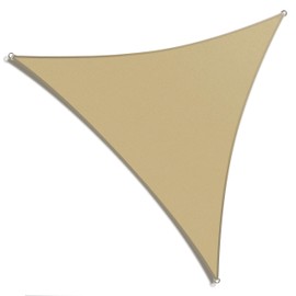 Amgo 24' x 24' x 24' Sand Beige Triangle Sun Shade Sail Canopy Awning, 95% UV Blockage Water & Air Permeable, Commercial & Residential, for Patio Yard Pergola, 5 Yrs Warranty (Custom