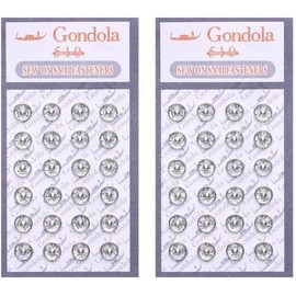 48Pcs Silver Metal Fastener Buttons Mini Sew-on Snap Buttons Press Studs Button Sewing Buttons for DIY Doll Clothes, Clothing Sewing Accessories (6mm)