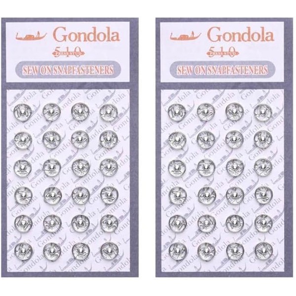 48Pcs Silver Metal Fastener Buttons Mini Sew-on Snap Buttons Press