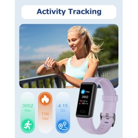 Cloudpoem Fitness Tracker, Fitness Watches for Men Women with 24/7 Heart Rate Monitor Sleep Tracker Step/Calorie Counter Stopwatch Pedometer IP68 Waterproof (Pink)