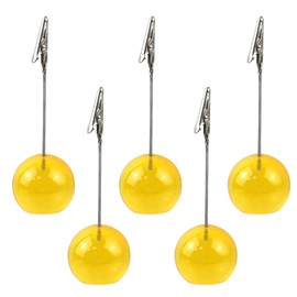 Xiaoyztan Translucent Resin Ball Base Place Card Stand Holder Memo Clip for Desk Table Wedding Party Meeting H 4-3/4" Display Alligator Clip Pack of 5 - Yellow