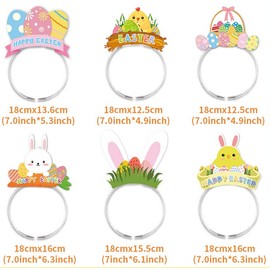 Losuya 6pcs Easter Bunny Headbands Easter Party Hairbands Bunny Costume Accessories for Easter Party Decorations