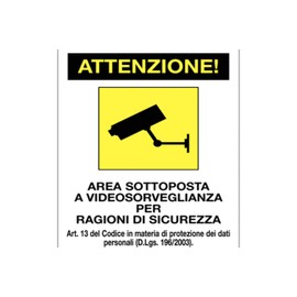 BES 18432 Sign Sign Info Notice Shop, Video Surveillance License Plate Sticker