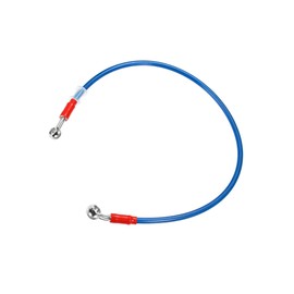 Motoforti 70cm 27.56" Length 10mm ID Motorcycle Hydraulic Brake Line Oil Hose Pipe 28° 0° Stainless Steel Braided Cable for ATV Motocross Sport Bikes Blue Long-lasting