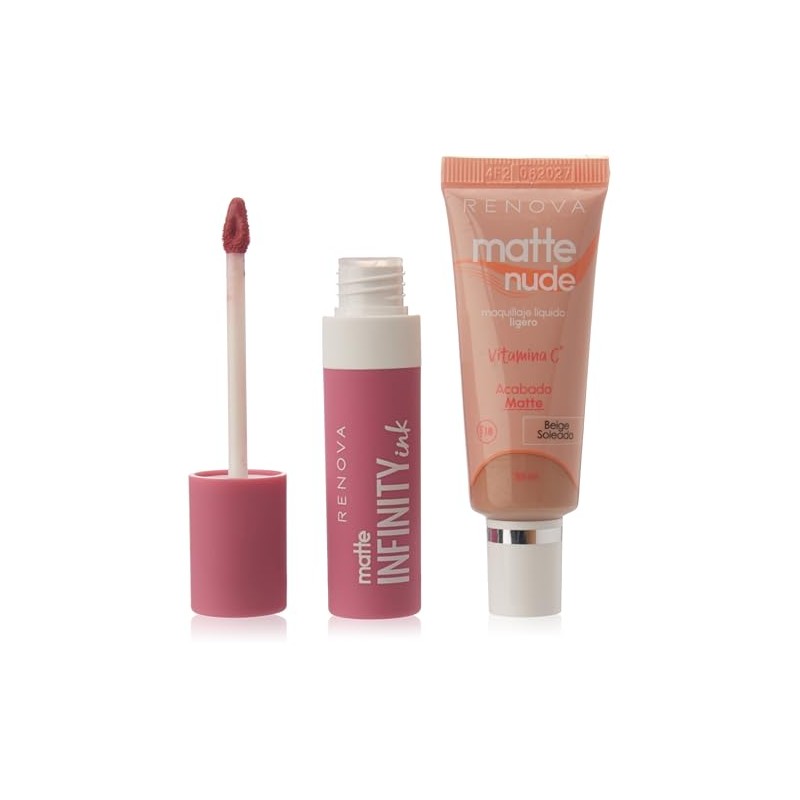 Renova | Labial Líquido Mate Infinity Tono 16 Y Maquillaje