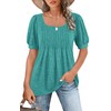 Zwurew - Camisetas casuales de verano para mujer, cuello cuadrado,