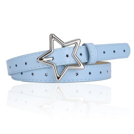 NiceYnn Girls Belt for 6-12 Kids PU Leather Waist Belt Cute Hollow Heart/Star Metal Buckle for Boys Dress Pants Jeans, Youth Teens Sports Belt