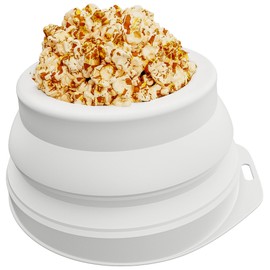 Li&Zhao Silicone Popcorn Maker - Microwave Popcorn Popper Microwave Popcorn Bowls Reusable Collapsible Bowl for Family Movie Nights(Grey)
