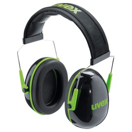 Uvex K1 Ear Defenders, Ear Protectors, Adjustable Length and Padded, 28 dB, Black/Green