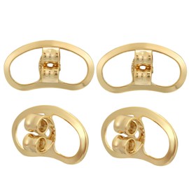 Earring Backs for Studs, AKRUWELRY Large Earring Support Lifter Backings Replacements for Heavy Earrings Earlobe 4pcs Locking Butterfly Earring Backers for Droopy Ears Heavy Support Backs Gold