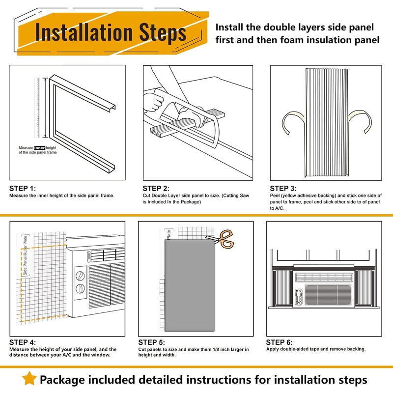LBG Products Window AC Side Panels,Double Layers Adjustable Side Panel