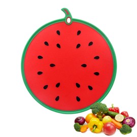 Kitchen Cutting Board, Dishwasher Safe Cutting Boards With Juice Grooves & No BPA Chopping Board for Meat, Veggies, Fruits, Easy Grip Handle, Non-Slip (Watermelon)